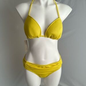 J Crew yellow string top bikini